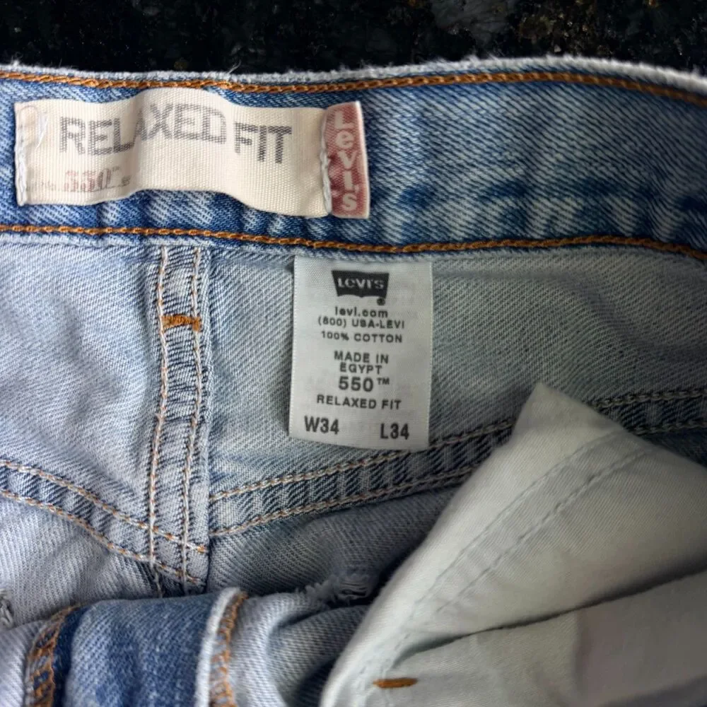Levi’s 550 Relaxed Fit Jeans Mens 34x34 Light Wash y2k